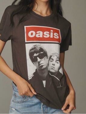 Letluv Oasis Band Gallagher Brothers T-Shirt Anthropologie Size Small NWT